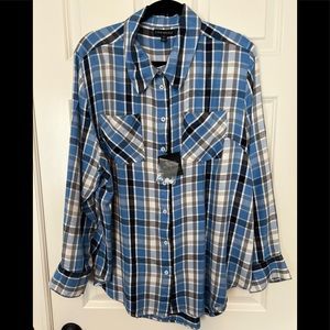 NWT LANE BRYANT PLAID FLANNEL SHIRT